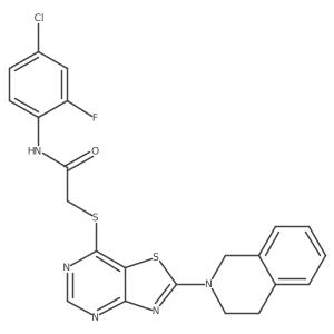 N-(4-chloro-2-fluorophenyl)-2-((2-(3,4-dihydroisoquinolin-2(1H)-yl)thiazolo[4,5-d]pyrimidin-7-yl)thio)acetamide Structure