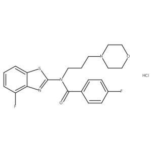 4-fluoro-N-(4-fluorobenzo[d]thiazol-2-yl)-N-(3-morpholinopropyl)benzamide hydrochloride结构式