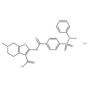 6-methyl-2-(4-(N-methyl-N-phenylsulfamoyl)benzamido)-4,5,6,7-tetrahydrothieno[2,3-c]pyridine-3-carboxamide hydrochloride结构式