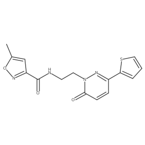 5-methyl-N-(2-(6-oxo-3-(thiophen-2-yl)pyridazin-1(6H)-yl)ethyl)isoxazole-3-carboxamide Structure