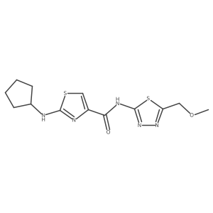 2-(cyclopentylamino)-N-[(2E)-5-(methoxymethyl)-1,3,4-thiadiazol-2(3H)-ylidene]-1,3-thiazole-4-carboxamide Structure