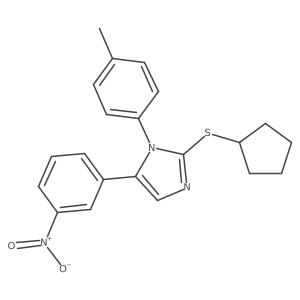 2-(cyclopentylthio)-5-(3-nitrophenyl)-1-(p-tolyl)-1H-imidazole结构式