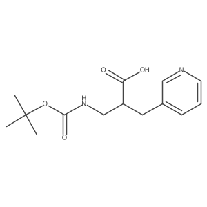 (S)-3-((tert-Butoxycarbonyl)amino)-2-(pyridin-3-ylmethyl)propanoic acid结构式