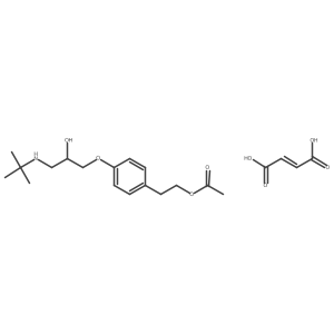 Benzeneethanol, 4-(3-((1,1-dimethylethyl)amino)-2-hydroxypropoxy)-, alpha-acetate, (S)-, (2Z)-2-butenedioate (1:1) (salt) Structure