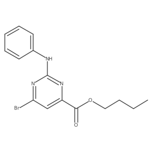 Butyl 6-bromo-2-(phenylamino)-4-pyrimidinecarboxylate结构式