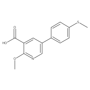 2-Methoxy-5-(4-methylthiophenyl)nicotinic acid结构式