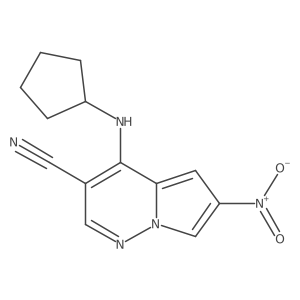 4-(Cyclopentylamino)-6-nitropyrrolo[1,2-b]pyridazine-3-carbonitrile结构式