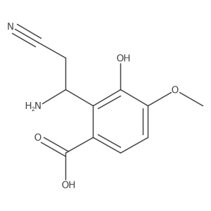 Benzoic acid, 2-[(1S)-1-amino-2-cyanoethyl]-3-hydroxy-4-methoxy- Structure