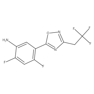 2,4-Difluoro-5-[3-(2,2,2-trifluoroethyl)-1,2,4-oxadiazol-5-yl]aniline结构式