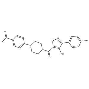 1-(4-(4-(4-Amino-3-(p-tolyl)isothiazole-5-carbonyl)piperazin-1-yl)phenyl)ethanone结构式