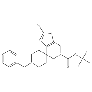 Tert-butyl 1'-benzyl-2-bromospiro[4,6-dihydro-[1,3]thiazolo[5,4-c]pyridine-7,4'-piperidine]-5-carboxylate结构式