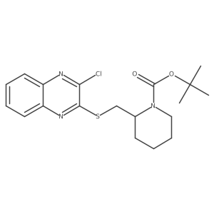 2-(3-Chloro-quinoxalin-2-ylsulfanylmethyl)-piperidine-1-carboxylic acid tert-butyl ester结构式