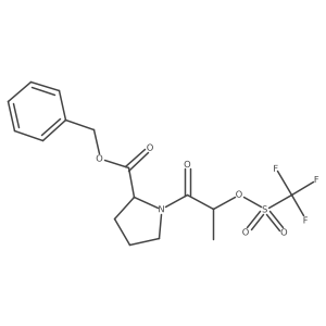 L-Proline, 1-[1-oxo-2-[[(trifluoromethyl)sulfonyl]oxy]propyl]-, phenylmethyl ester, (R)- Structure