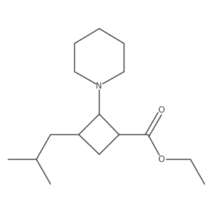 Ethyl 3-isobutyl-2-piperidin-1-ylcyclobutanecarboxylate结构式