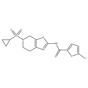 5-chloro-N-(5-(cyclopropylsulfonyl)-4,5,6,7-tetrahydrothiazolo[5,4-c]pyridin-2-yl)thiophene-2-carboxamide结构式