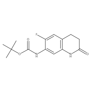 tert-butyl N-(6-fluoro-2-oxo-1,2,3,4-tetrahydroquinolin-7-yl)carbamate结构式