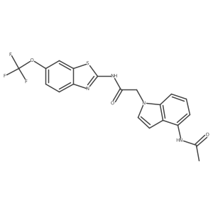 2-(4-acetamido-1H-indol-1-yl)-N-(6-(trifluoromethoxy)benzo[d]thiazol-2-yl)acetamide结构式