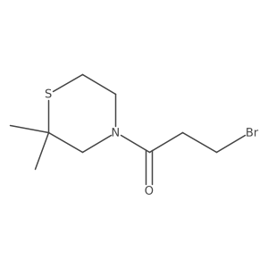 3-Bromo-1-(2,2-dimethylthiomorpholin-4-yl)propan-1-one结构式