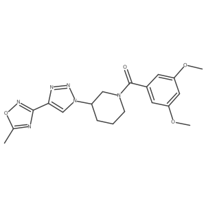 1-(3,5-dimethoxybenzoyl)-3-[4-(5-methyl-1,2,4-oxadiazol-3-yl)-1H-1,2,3-triazol-1-yl]piperidine结构式