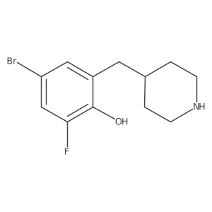 4-Bromo-2-fluoro-6-[(piperidin-4-yl)methyl]phenol结构式