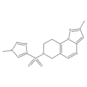 2-methyl-7-((1-methyl-1H-imidazol-4-yl)sulfonyl)-6,7,8,9-tetrahydropyrazolo[1,5-a]pyrido[3,4-e]pyrimidine结构式