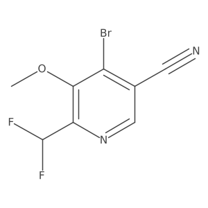 4-bromo-6-(difluoromethyl)-5-methoxy-pyridine-3-carbonitrile Structure