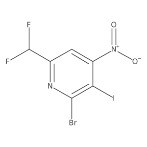 2-Bromo-6-(difluoromethyl)-3-iodo-4-nitropyridine Structure