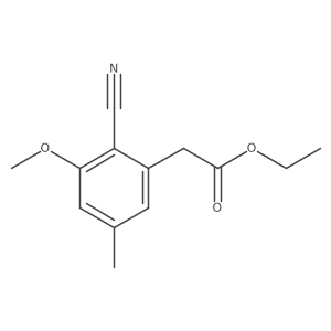 Benzeneacetic acid, 2-cyano-3-methoxy-5-methyl-, ethyl ester Structure