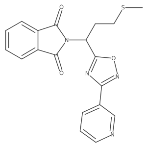 2-(3-(Methylthio)-1-(3-(pyridin-3-yl)-1,2,4-oxadiazol-5-yl)propyl)isoindoline-1,3-dione结构式