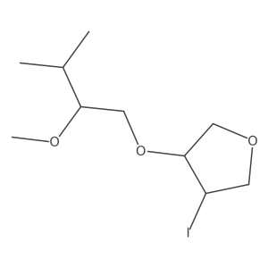 3-Iodo-4-(2-methoxy-3-methylbutoxy)oxolane结构式