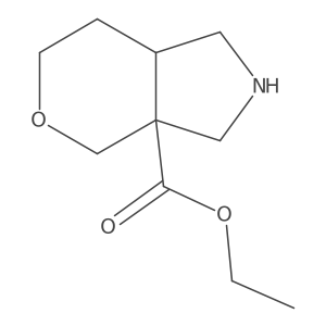rac-ethyl (3aR,7aR)-octahydropyrano[3,4-c]pyrrole-3a-carboxylate结构式
