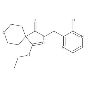 4-[[[(3-Chloro-2-pyrazinyl)methyl]amino]carbonyl]tetrahydro-2h-pyran-4-carboxylic acid ethyl ester结构式
