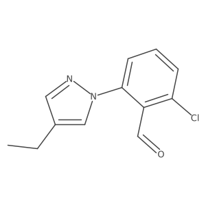 2-chloro-6-(4-ethyl-1H-pyrazol-1-yl)benzaldehyde结构式