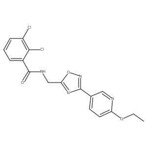 2,3-dichloro-N-((3-(6-ethoxypyridin-3-yl)-1,2,4-oxadiazol-5-yl)methyl)benzamide结构式