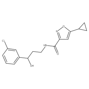 N-(3-(3-chlorophenyl)-3-hydroxypropyl)-5-cyclopropylisoxazole-3-carboxamide Structure