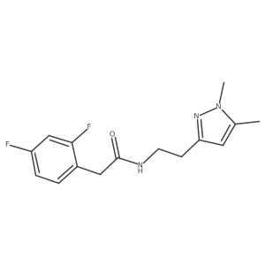 2-(2,4-difluorophenyl)-N-(2-(1,5-dimethyl-1H-pyrazol-3-yl)ethyl)acetamide结构式