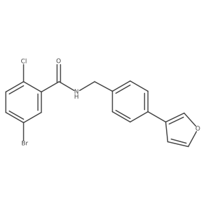 5-bromo-2-chloro-N-(4-(furan-3-yl)benzyl)benzamide结构式
