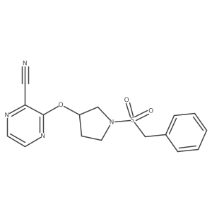 3-((1-(Benzylsulfonyl)pyrrolidin-3-yl)oxy)pyrazine-2-carbonitrile Structure