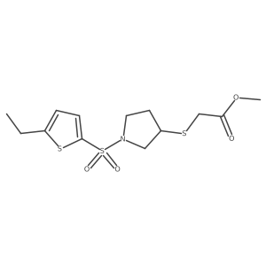 Methyl 2-((1-((5-ethylthiophen-2-yl)sulfonyl)pyrrolidin-3-yl)thio)acetate Structure