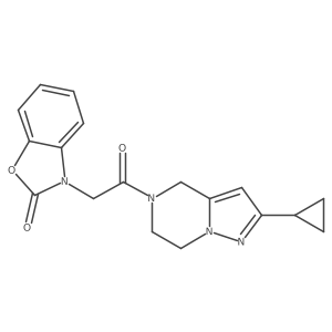 3-(2-(2-cyclopropyl-6,7-dihydropyrazolo[1,5-a]pyrazin-5(4H)-yl)-2-oxoethyl)benzo[d]oxazol-2(3H)-one Structure