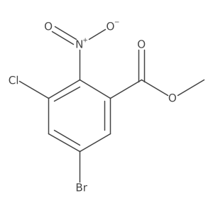 Methyl 5-bromo-3-chloro-2-nitrobenzoate结构式
