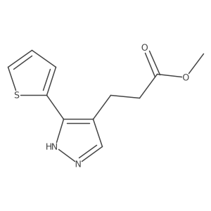 methyl 3-(3-(thiophen-2-yl)-1H-pyrazol-4-yl)propanoate结构式