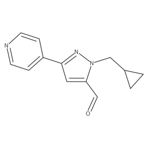 1-(cyclopropylmethyl)-3-(pyridin-4-yl)-1H-pyrazole-5-carbaldehyde结构式