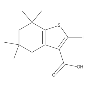 2-Iodo-5,5,7,7-tetramethyl-4,5,6,7-tetrahydro-1-benzothiophene-3-carboxylic acid Structure