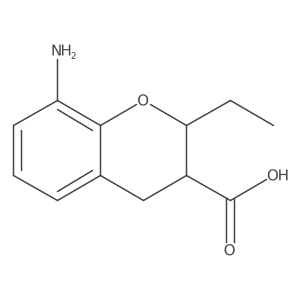8-amino-2-ethyl-3,4-dihydro-2H-1-benzopyran-3-carboxylic acid Structure
