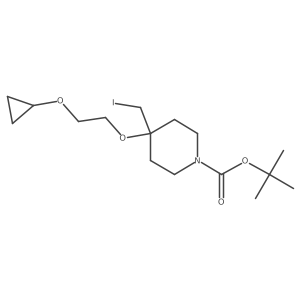 Tert-butyl 4-(2-cyclopropoxyethoxy)-4-(iodomethyl)piperidine-1-carboxylate结构式