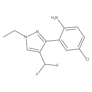 4-chloro-2-[4-(difluoromethyl)-1-ethyl-1H-pyrazol-3-yl]aniline结构式