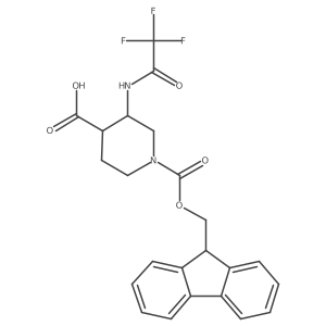 1-{[(9H-fluoren-9-yl)methoxy]carbonyl}-3-(trifluoroacetamido)piperidine-4-carboxylic acid Structure