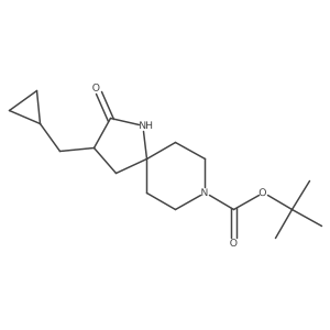 Tert-butyl 3-(cyclopropylmethyl)-2-oxo-1,8-diazaspiro[4.5]decane-8-carboxylate结构式