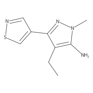 4-ethyl-1-methyl-3-(1,2-thiazol-4-yl)-1H-pyrazol-5-amine结构式